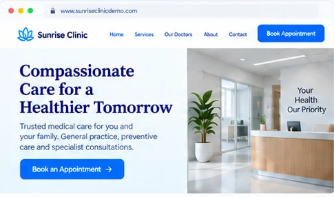 Clinic website design concept