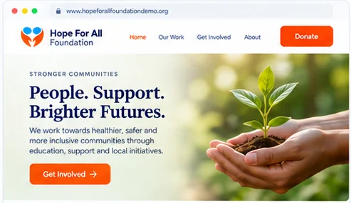 Nonprofit website design concept