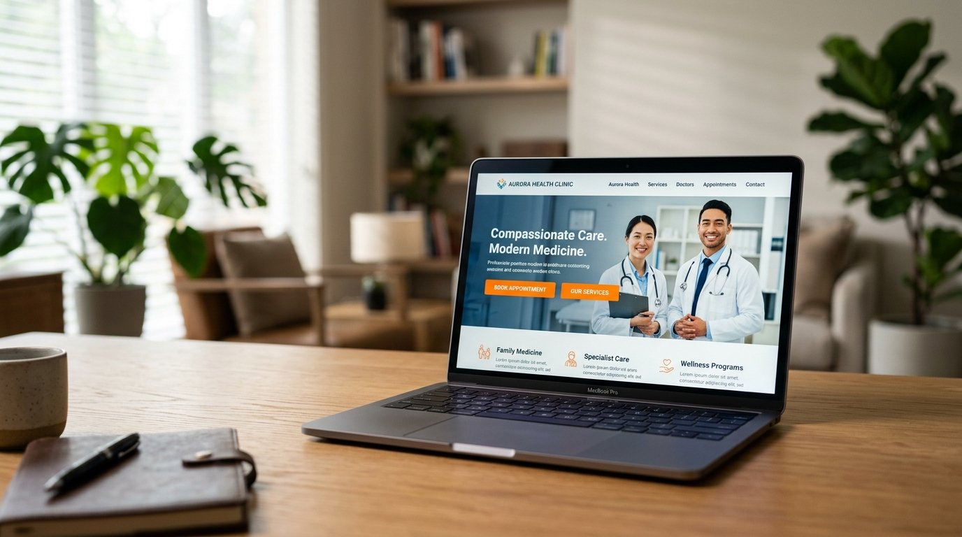 Business website design mockup