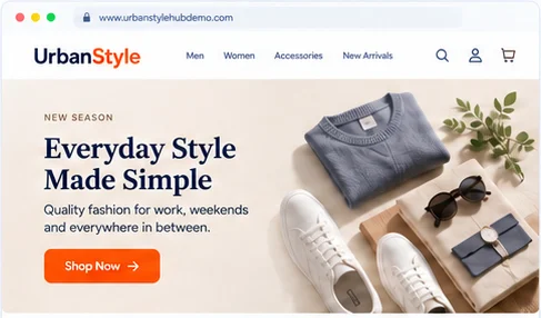 Fashion store website design concept
